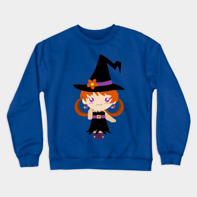 Little Witch Girl Crewneck Sweatshirt by saradaboru